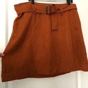 Merona gorgeous brown-rusty kinda felt skirt with belt size 18